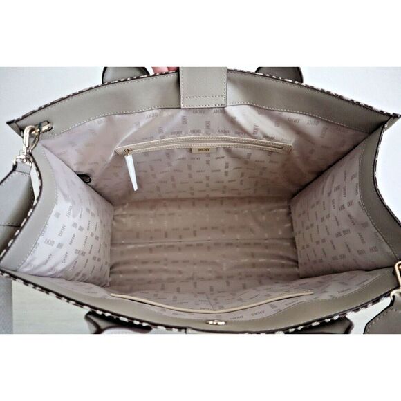 DKNY R23AFW37 Women's Brown/Tan Carlita Tote Bag w/Shoulder/Crossbody Strap - Picture 5 of 11